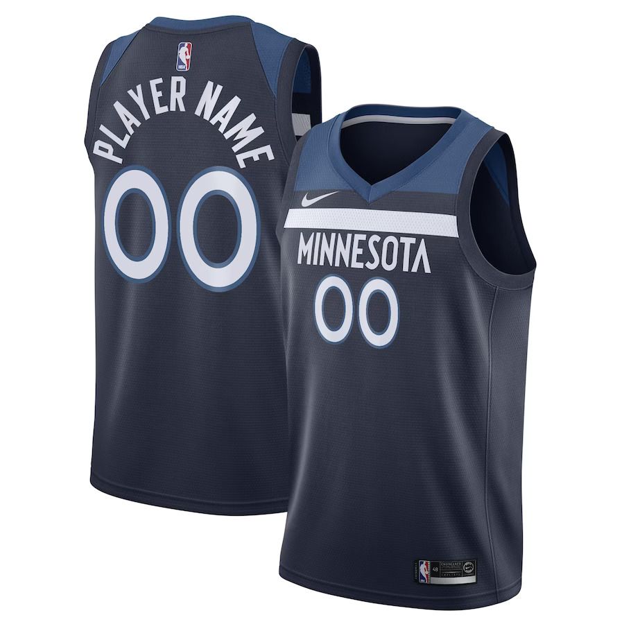 Men Minnesota Timberwolves Nike Navy Swingman Custom NBA Jersey->customized nba jersey->Custom Jersey